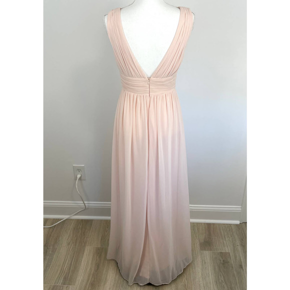Bill Levkoff Shell Pink Chiffon Sleeveless A Line Dress Style 7140 Size 6 New - Picture 11 of 16
